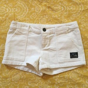 Quicksilver white corduroy shorts